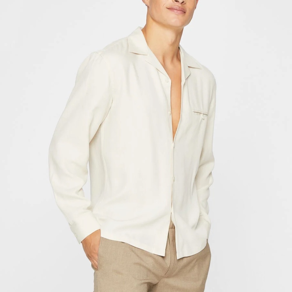 Long Sleeve Textured Shirt - Brand New - NEVER WORN - Off White